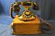 Antique At&t Grand Era Desk Phone Tiger Eye Oak Ringer Box Free Shp'g