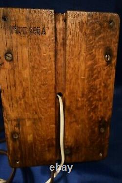 ANTIQUE AT&T Grand Era Desk Phone Tiger Eye Oak Ringer Box Free Shp'g