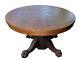 Antique Mid 19 C Philadelphia Round Claw Foot Tiger Oak Dining Table 48 Dia