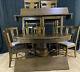 Antique Oval Solid Tiger Oak Table 10 Chairs 3 Leaves Buyer Pays Shipping