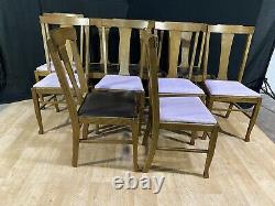 ANTIQUE Oval Solid Tiger Oak Table 10 CHAIRS 3 Leaves Buyer Pays Shipping