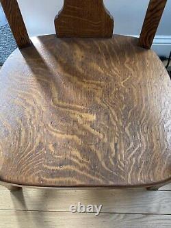 ANTIQUE / VTG TIGER OAK Arm Chair Dining Light Finish Very Heavy Exc Cond