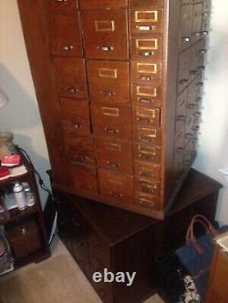 A. R. Brown Antique Apothecary Cabinet, Antique Drawer Unit, 120 Drawer Cabinet