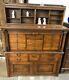American 1920's Tiger Oak Dental Cabinet With Tambour And 27 Drawers