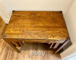 American Antique Mission Tiger Oak Arts & Crafts Writing Desk