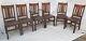 American Arts & Crafts Mission Tiger Oak Set Of 6 Dining Chairs Original Finish