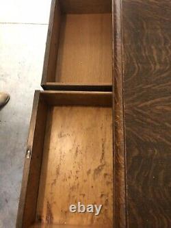 American Tiger Oak Dresser With Mirror