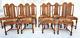American Victorian Set Of 10 Tiger Oak Dining Kitchen Chairs Restored 1900s