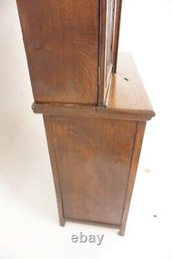 Ant. Victorian Carved Tiger Oak Cabinet Bookcase, Display, Scotland 1900, H750