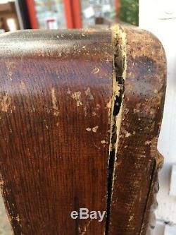 Antique 1800s Victorian Tiger Oak Bed Carved Clawfoot Ornate RARE Full Bombay