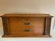 Antique 1890s Large Tiger Oak And Brass Silver Ware Flatware Chest Box