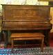 Antique 1918 Cable-euphona Inner Player Player Piano In Tiger Oak. See Video