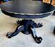 Antique 1920's Claw And Ball Dining Table Tiger Oak Black With 24k Gold Leaf