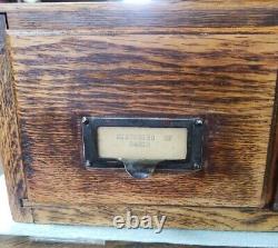 Antique 2 Drawer (3x5) Globe Tiger Oak File Cabinet Desk Top