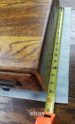 Antique 2 Drawer (3x5) Globe Tiger Oak File Cabinet Desk Top