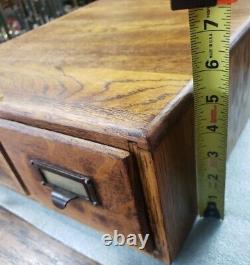 Antique 2 Drawer (3x5) Globe Tiger Oak File Cabinet Desk Top