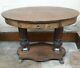 Antique 41 Tiger Oak Claw Foot Oval Parlor Lamp Library Table From W & H Walker