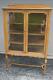 Antique 59 Rockford National Furniture Tiger Oak Cabinet Hutch Glass Doors