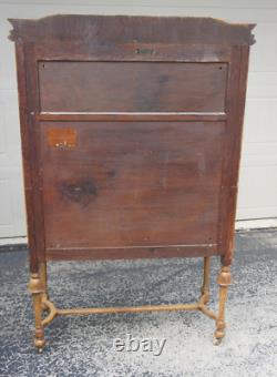 Antique 59 ROCKFORD NATIONAL FURNITURE Tiger Oak Cabinet Hutch glass doors