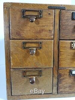 Antique 6 Drawer LIBRARY BUREAU SOLEMAKERS File Box Library Card Catalog Cabinet
