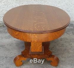 Antique American Tiger OAK SOLID TOP Oval COFFEE TABLE 1890's 1900's LA Area