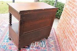 Antique American Tiger Oak Renaissance Sideboard / Server Cabinet