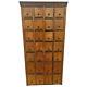 Antique Apothecary Cabinet Mail Storage Boxes 28 Tiger Oak Flip Up Slide Doors