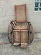 Antique Arrow Wheel Chair Tiger Oak And Wicker Ww1 Rare Find 1800s (not Sure)