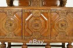 Antique Art Deco Sideboard, Buffet, Credenza, Tiger Oak, Scotland 1930, B1709A
