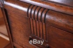 Antique Art Deco Tiger Oak Sideboard Buffet