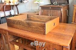 Antique Arts & Craft Quarter Sawn Desk Table Tiger Oak Unique Double Sided