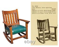Antique Arts & Crafts Gustav Stickley Rocking Chair Craftsman Furniture