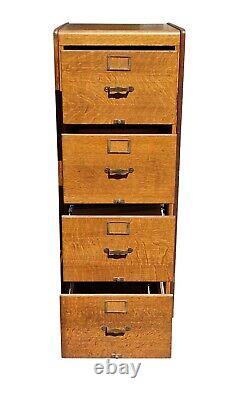 Antique Arts & Crafts Tiger Oak Legal Size File Cabinet Library Bureau Makers