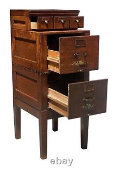 Antique Arts & Crafts Tiger Oak Stacking File Cabinet Library Bureau Makers