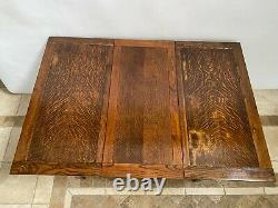 Antique Barley Twist Gate Leg Table Drop side Leaf Rare Rectangle Size Tiger Oak