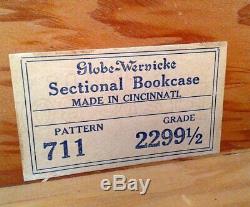 Antique Barrister Bookcase 5 Stack Globe Wernicke 1930 Era Arts and Crafts