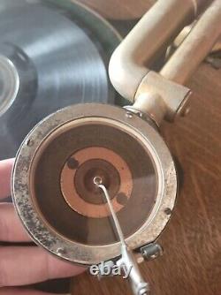 Antique Brunswick Phonograph Record Player Upright Crank Tiger Oak Model 117