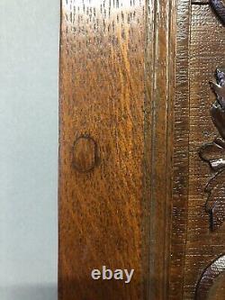 Antique Carved Tiger Oak Decorative Hanging Door From Furniture 15 X 23 1/2