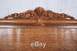 Antique Carved Tiger Oak Full Size Bed, Circa 1900
