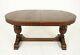 Antique Carved Tiger Oak Oval Writing Table Bulbous Legs, Scotland 1920, B2051a
