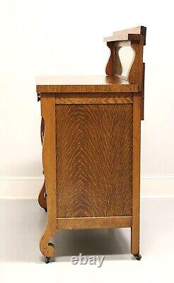 Antique Circa 1900 Victorian Era Tiger Oak Empire Style Sideboard