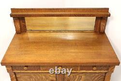 Antique Circa 1900 Victorian Era Tiger Oak Empire Style Sideboard