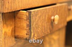 Antique Circa 1900 Victorian Era Tiger Oak Empire Style Sideboard