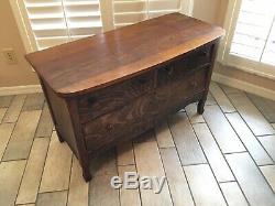 Antique Country Tiger Oak Wood Dresser Chest of Drawers Bedside Table
