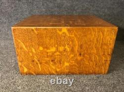 Antique Desktop 4 Drawer Tiger Oak Wood Card File Box Cabinet