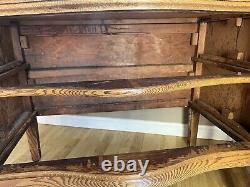 Antique Early 1900s Tiger Oak Dresser with Swivel Mirror