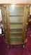 Antique Ebert's Furniture Tiger Oak China Closet With Bowed Glass Front