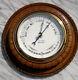 Antique English Carved Tiger Oak Aneroid Barometer By Jackson Of Southsea 11.5