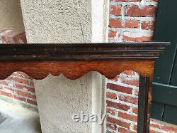 Antique English Carved Tiger Oak Plate Platter Wall Rack Display Shelf Kitchen