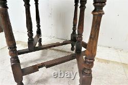 Antique English Drop Leaf Gate Leg Tiger Oak Apartment Table